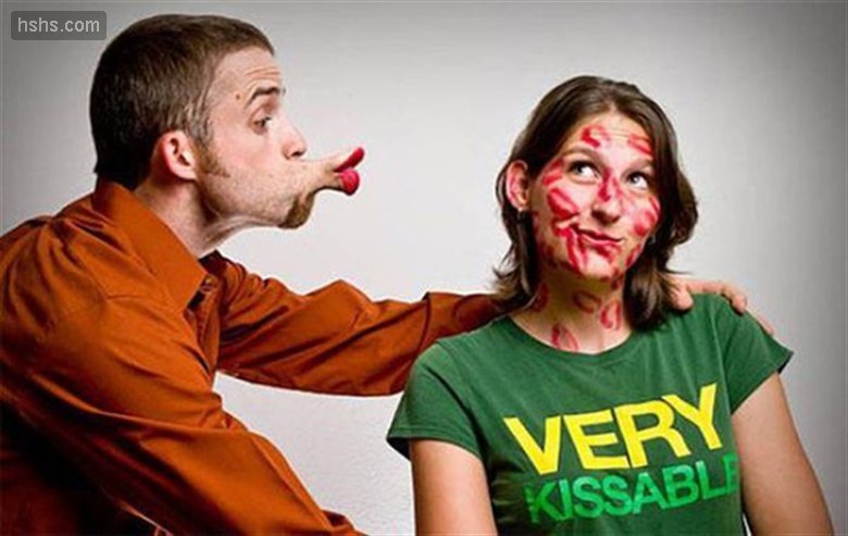 Funny Photoshopped Couple Kissing Face Image