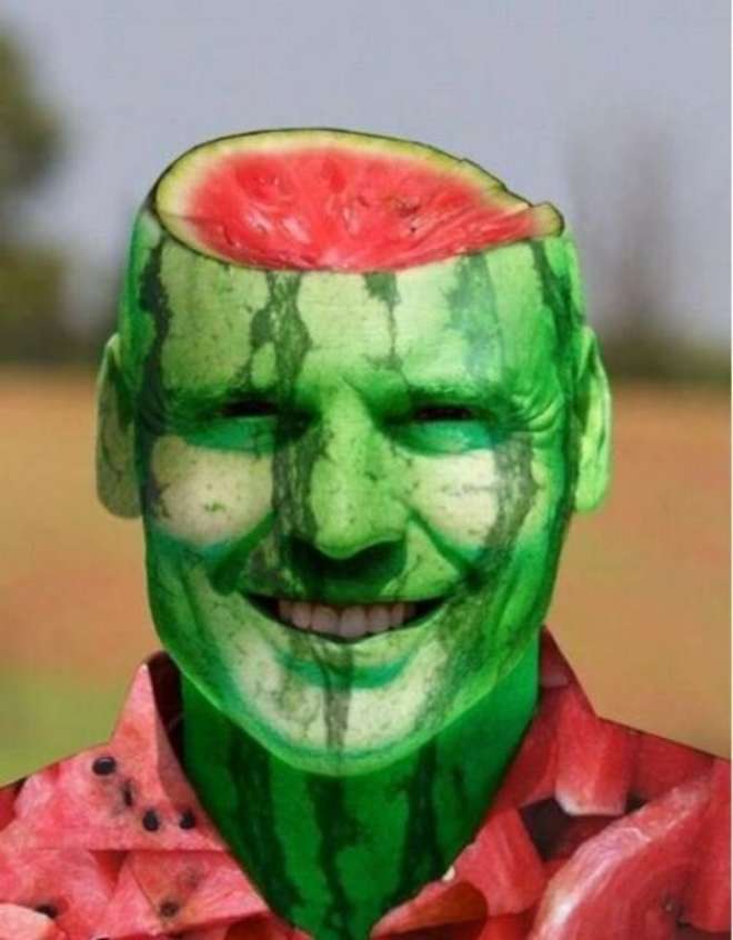 Funny Photoshopped Man Watermelon Face Picture For Facebook