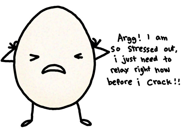 Funny Stressed Cartoon Egg Image