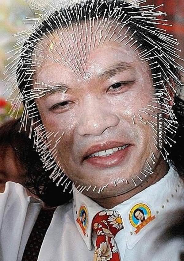 Funny Weird Piercing Face Man Photo