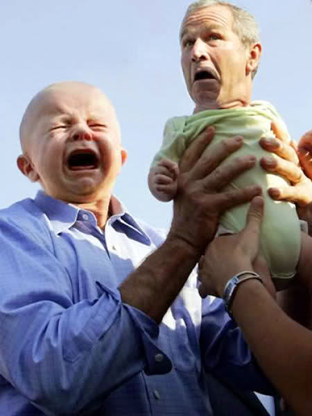 George Bush Funny Photoshop Baby Face Swap Picture