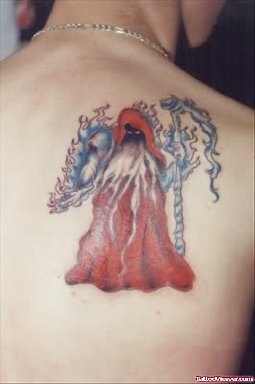 Ghost Fantasy Tattoo On Right Back Shoulder