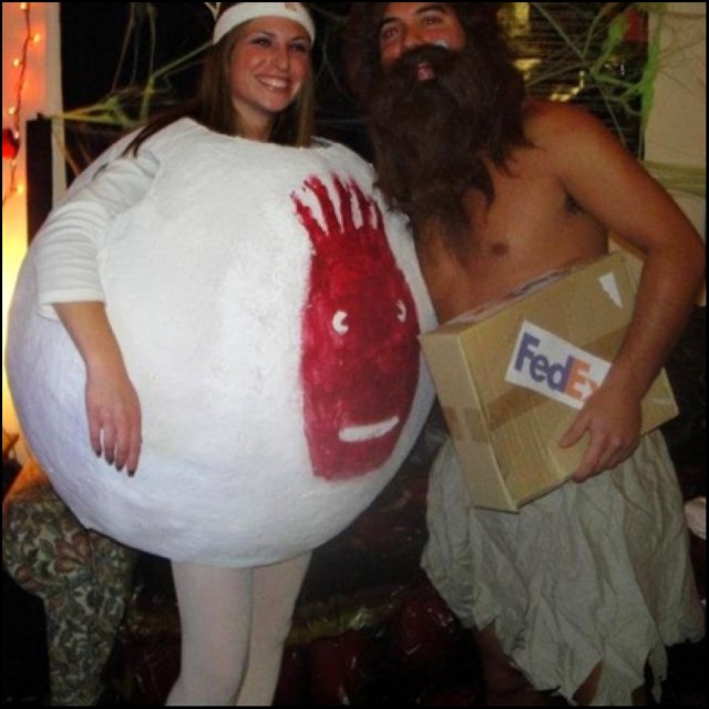 Girl With Wilson Ball Funny Halloween Costume Picture