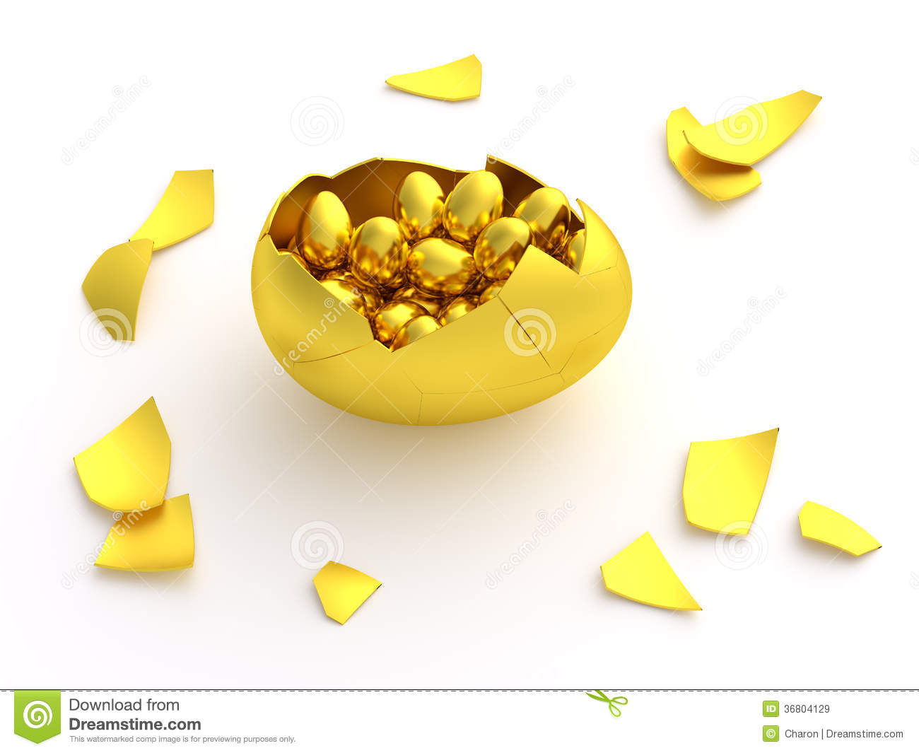 Golden Funny Cracked Egg Image