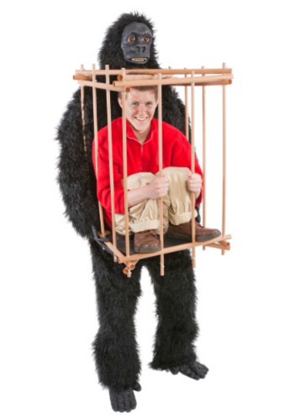 Gorilla With A Man In Cage Funny Halloween Costume Picture
