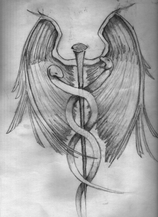 Grey Ink Medical Symbol Tattoo Design