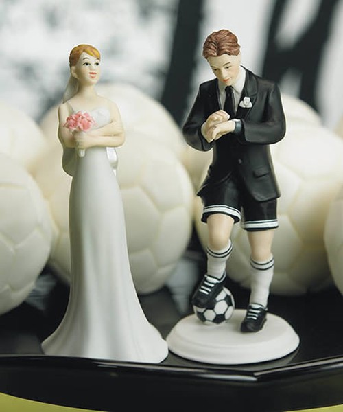 Groom With Football Funny Wedding Cake Picture