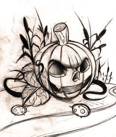 Halloween Pumpkin Tattoo Design