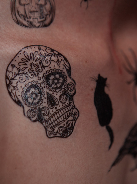 Halloween Sugar Skull Tattoo Design