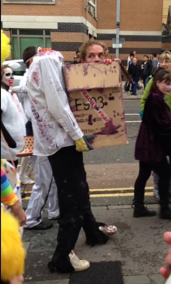 Headless Man With Box Funny Zombie Costume Image For Facebook