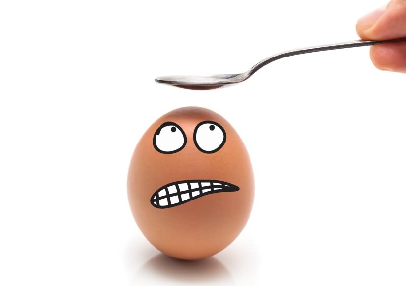 Hit With Spoon Egg Scared Face Funny Picture For Whatsapp