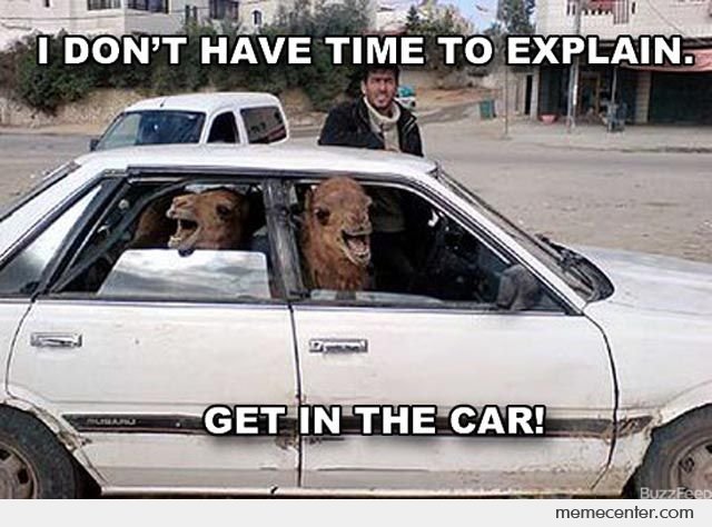 I Don't Have Time To Explain Get In The Car Funny Camel Meme Picture For Facebook