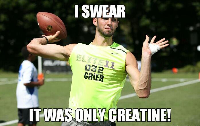 I Swear It Was Only Creatine Funny Sports Meme Image
