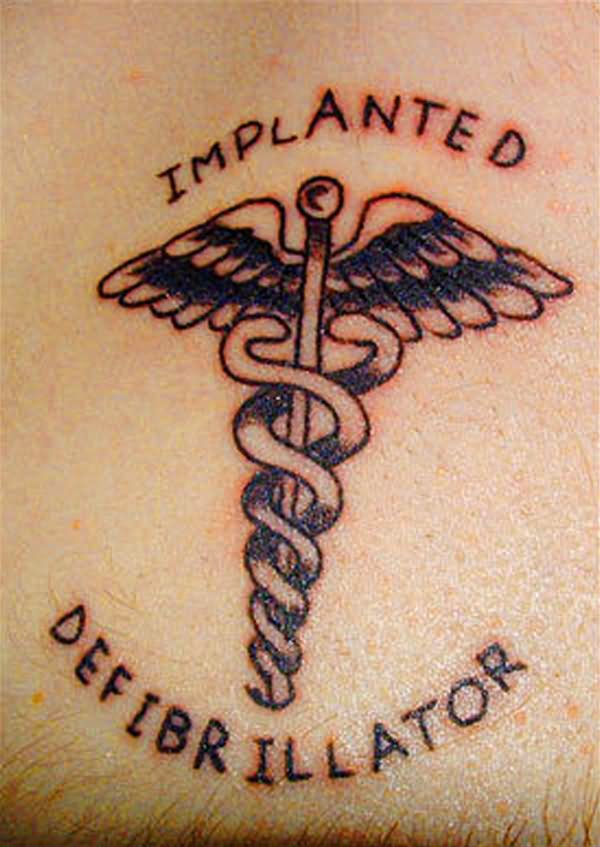 Implanted Defibrillator - Medical Symbol Tattoo Design