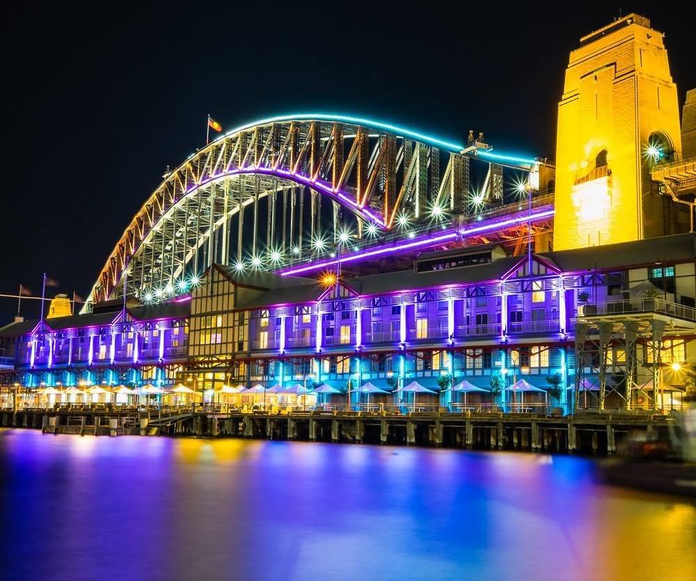 Incredible Light Decoration At Sydney Harbour Bridge