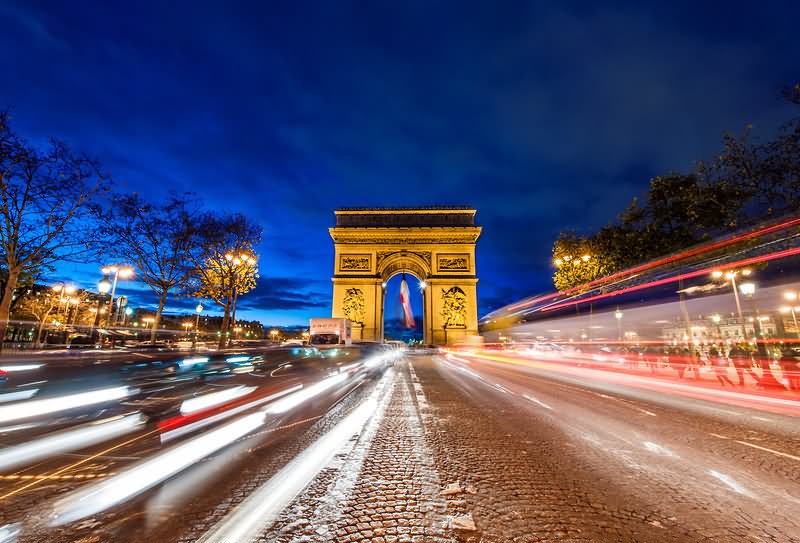 Incredible Night Image Of Arc de Triomphe
