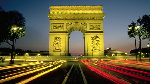 Incredible Night View Of Arc de Triomphe