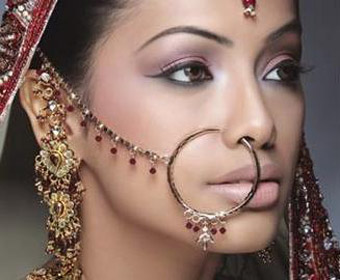Indian Girl With Chain Nose Piercing