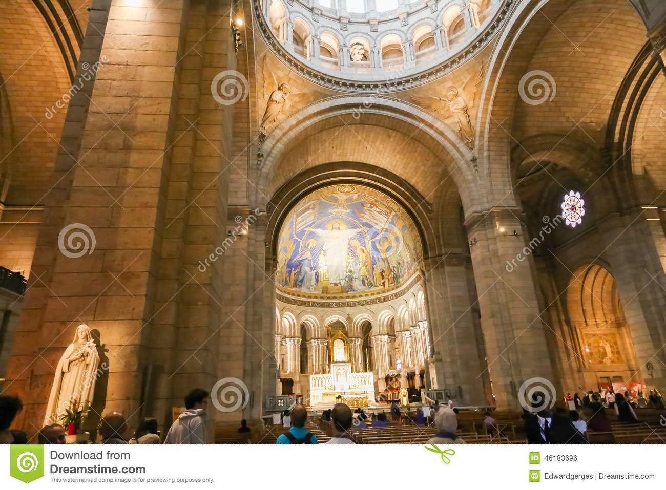 Inside Sacre-Coeur Cathedral In Paris