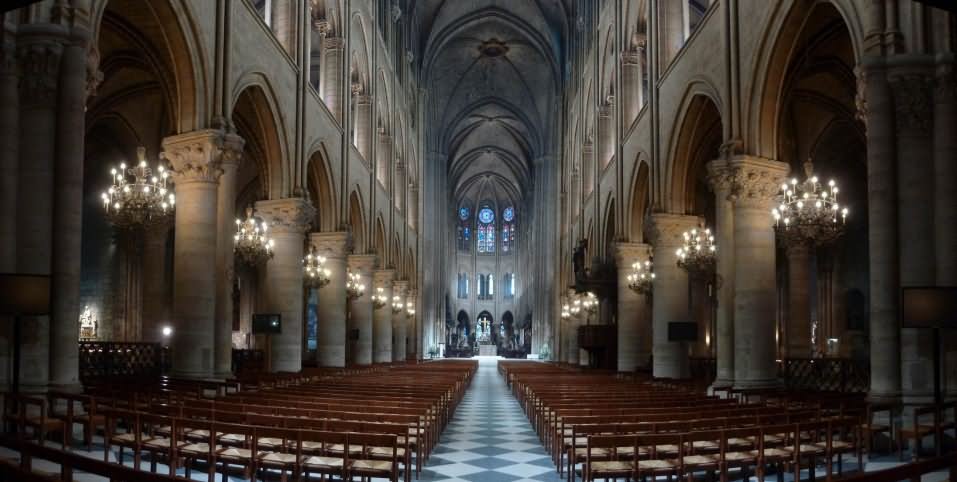 Interior Notre Dame de Paris Cathedral