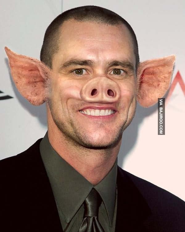Jim Carrey Funny Photoshopped Pig Face Picture