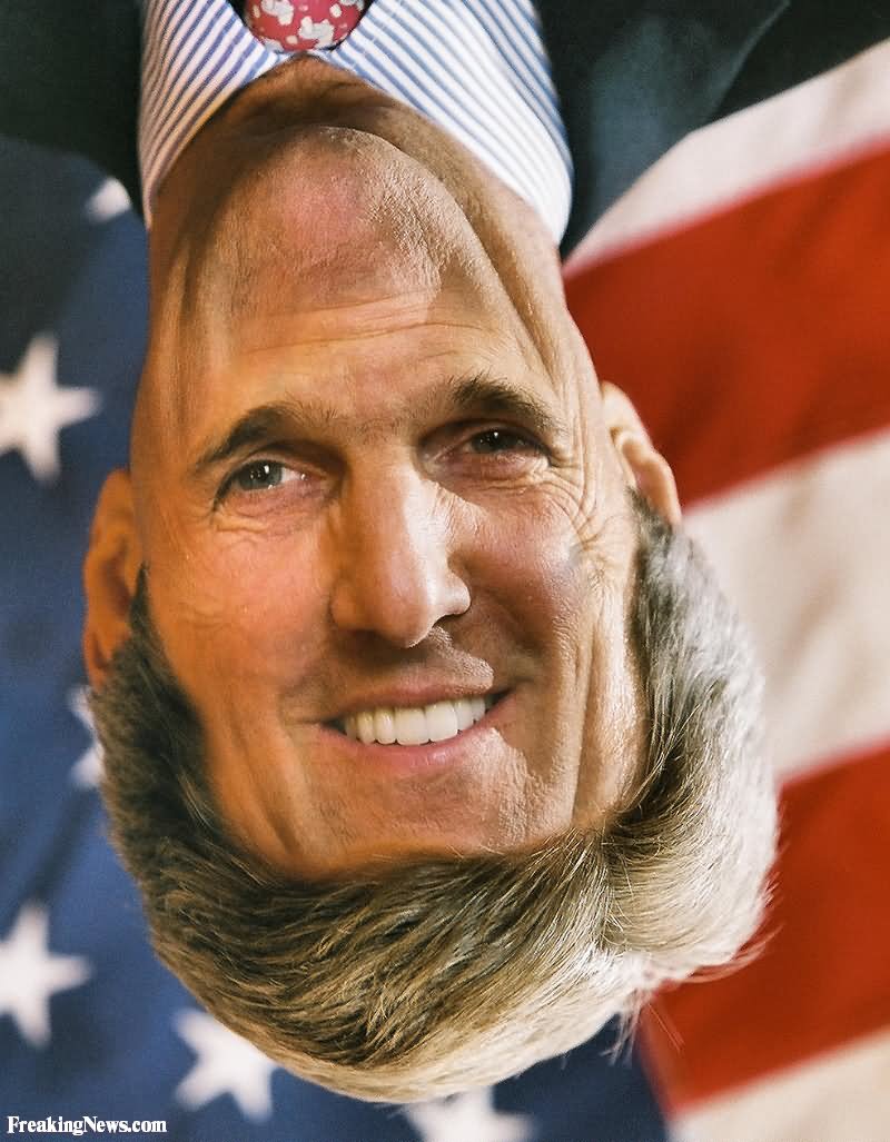 John Kerry Upside Down Face Funny Photoshopped Image