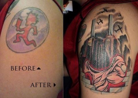 Juggalo Cover Up Tattoo On Shoulder