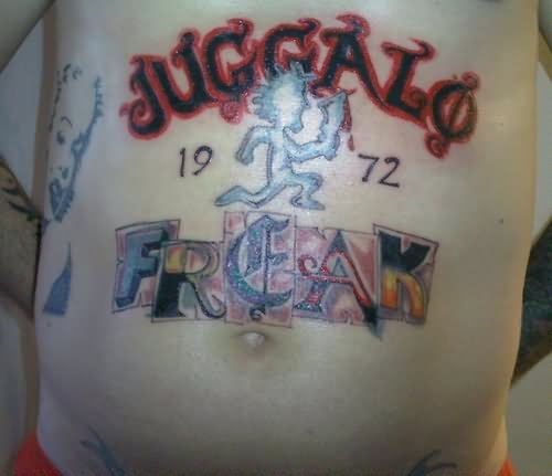 Juggalo Freak Tattoo On Belly For Men
