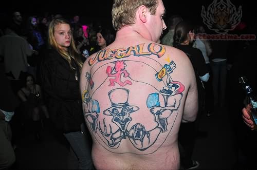 Juggalo Tattoo On Man Full Back