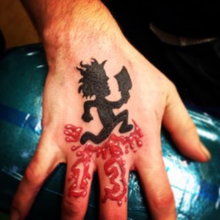 Juggalo Tattoo On Right Hand