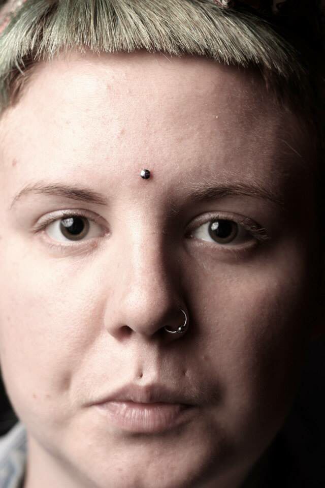 Left Nostril And Bindi Piercing With Silver Stud