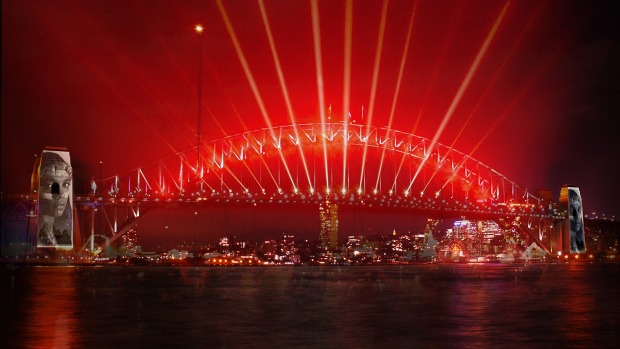 Lighting Decoration At Sydney Harbour Bridge On New Year's Eve