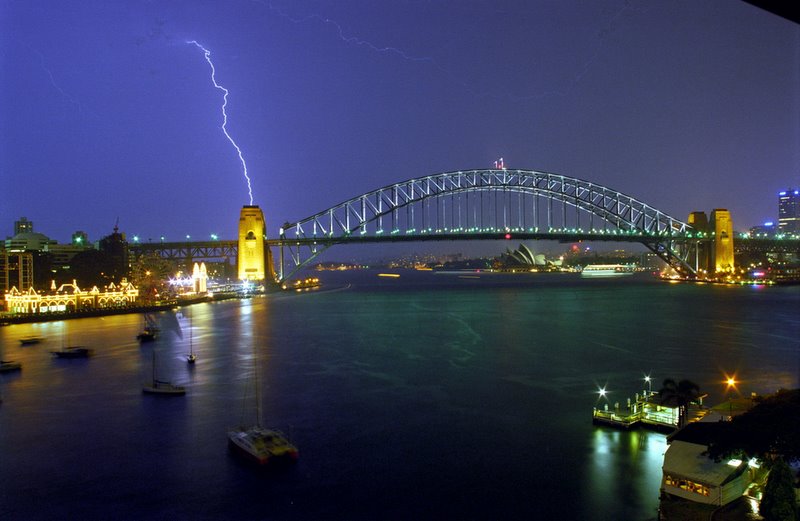 Lighting Over The Sydney Harbour Bridge