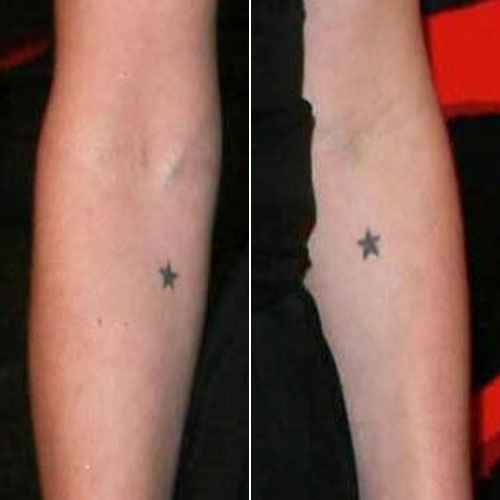 Little Star Tattoo Design For Inside Elbow