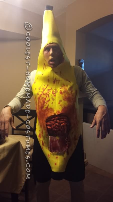 Man In Banana Halloween Zombie Costume Funny Picture