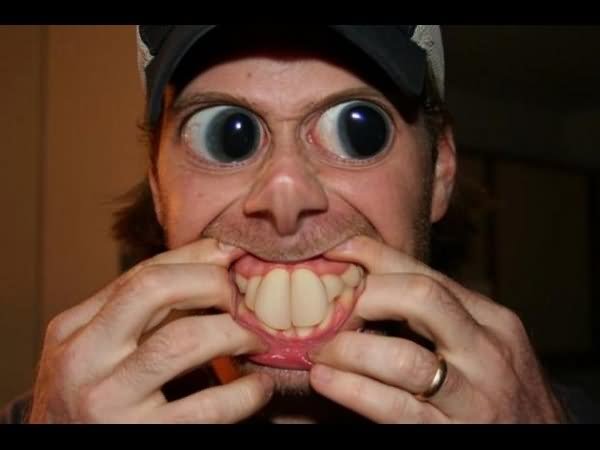 Man Showing Teeth Funny Weird Face