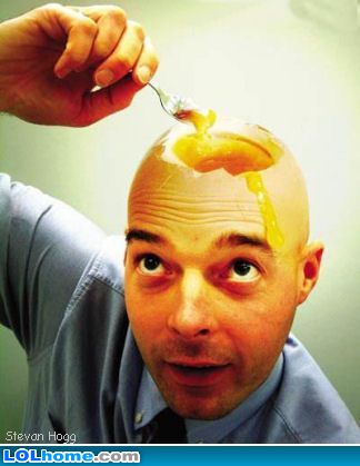 Man With Funny Egg Head Image