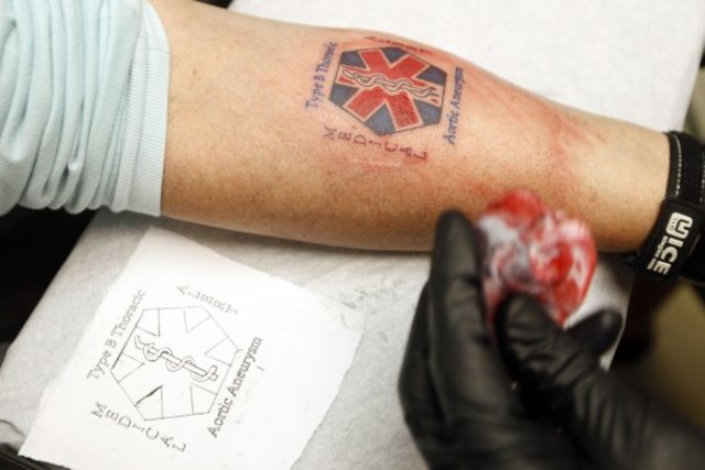 Medical Symbol Tattoo Design For Men Leg