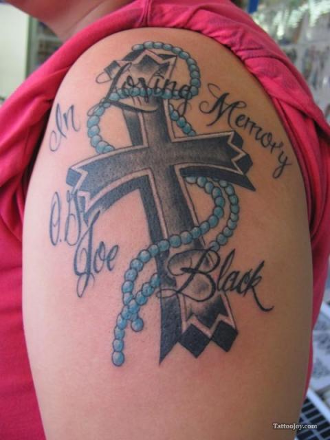 39+ Memorial Cross Tattoos Ideas