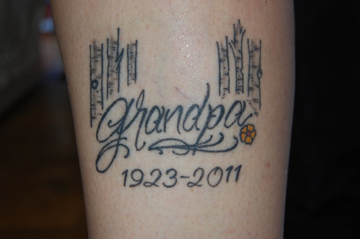 Memorial  Grandpa Lettering Tattoo Design