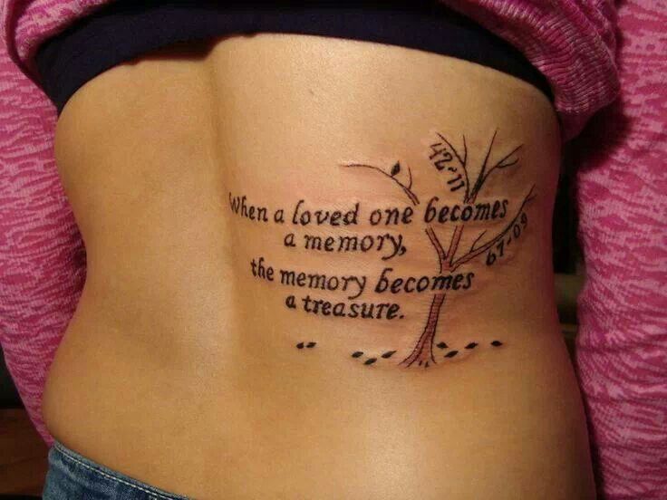 Memorial Tree Without Leaves Tattoo Design For Grandma