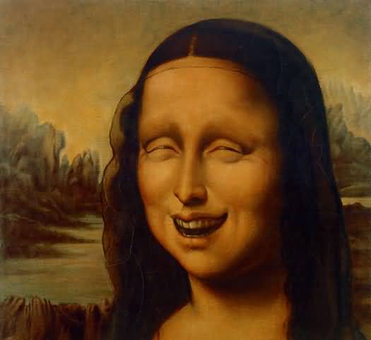 Mona Lisa Smiling Face Funny Photoshopped Picture