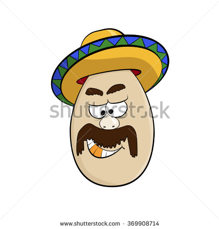 Mustaches Egg Cartoon With Hat Funny Image