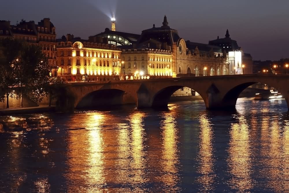 Musée d'Orsay At Night With Seine River