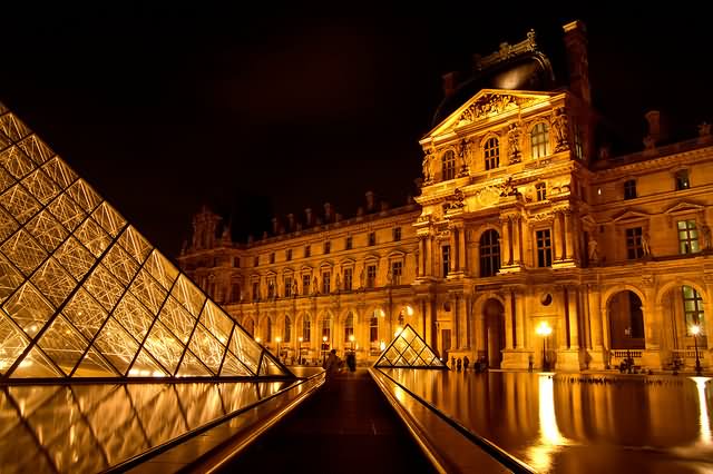 Night Lights On Louvre Museum