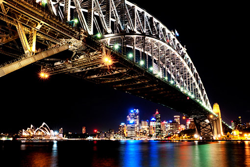 Night Picture Of Sydney Harbour Bridge
