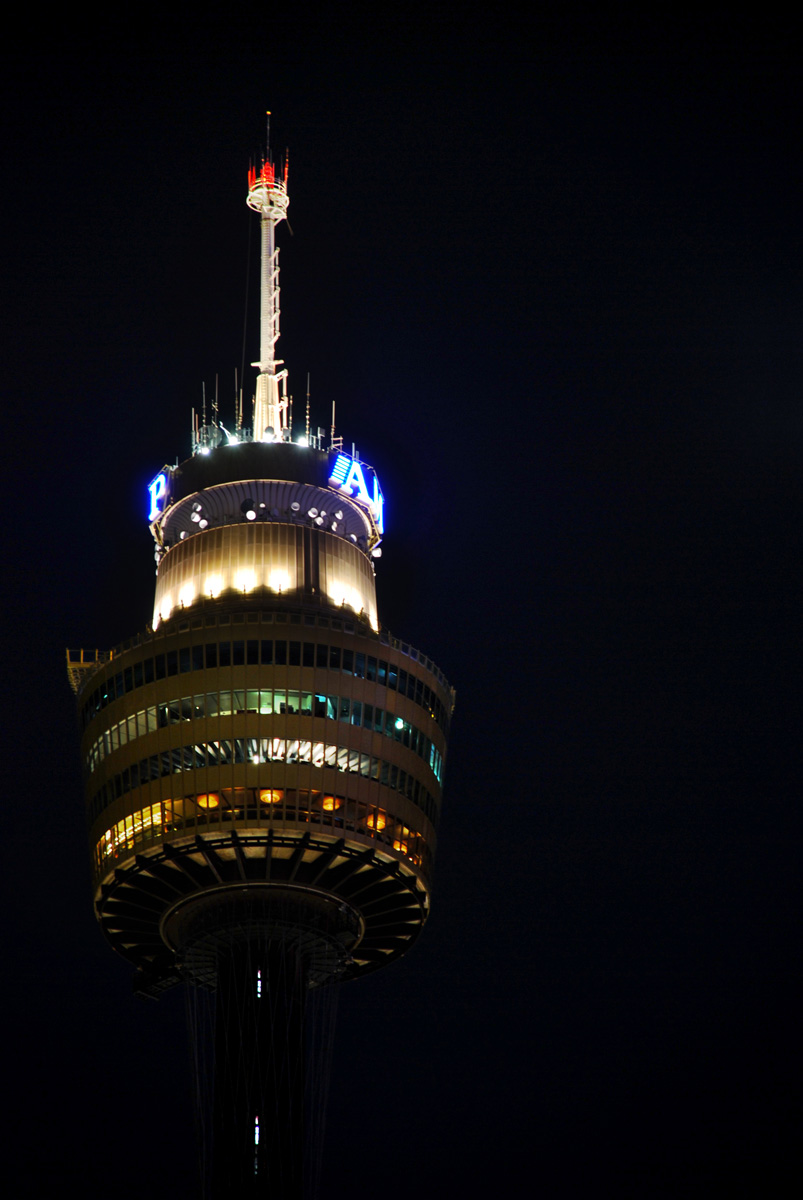 Night View Closeup Picture Of Sydney Tower