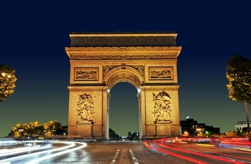 Night View Of Arc de Triomphe
