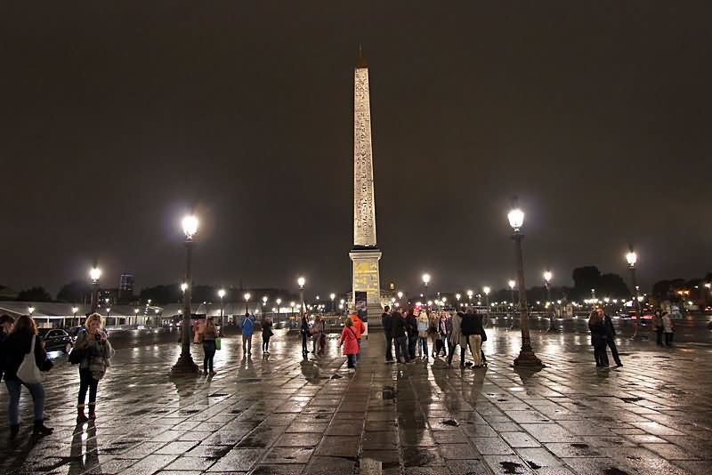 Night View Of Obelisk Place de la Concorde