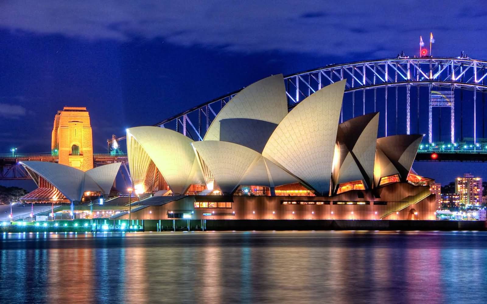Night View Of Sydney Opera House